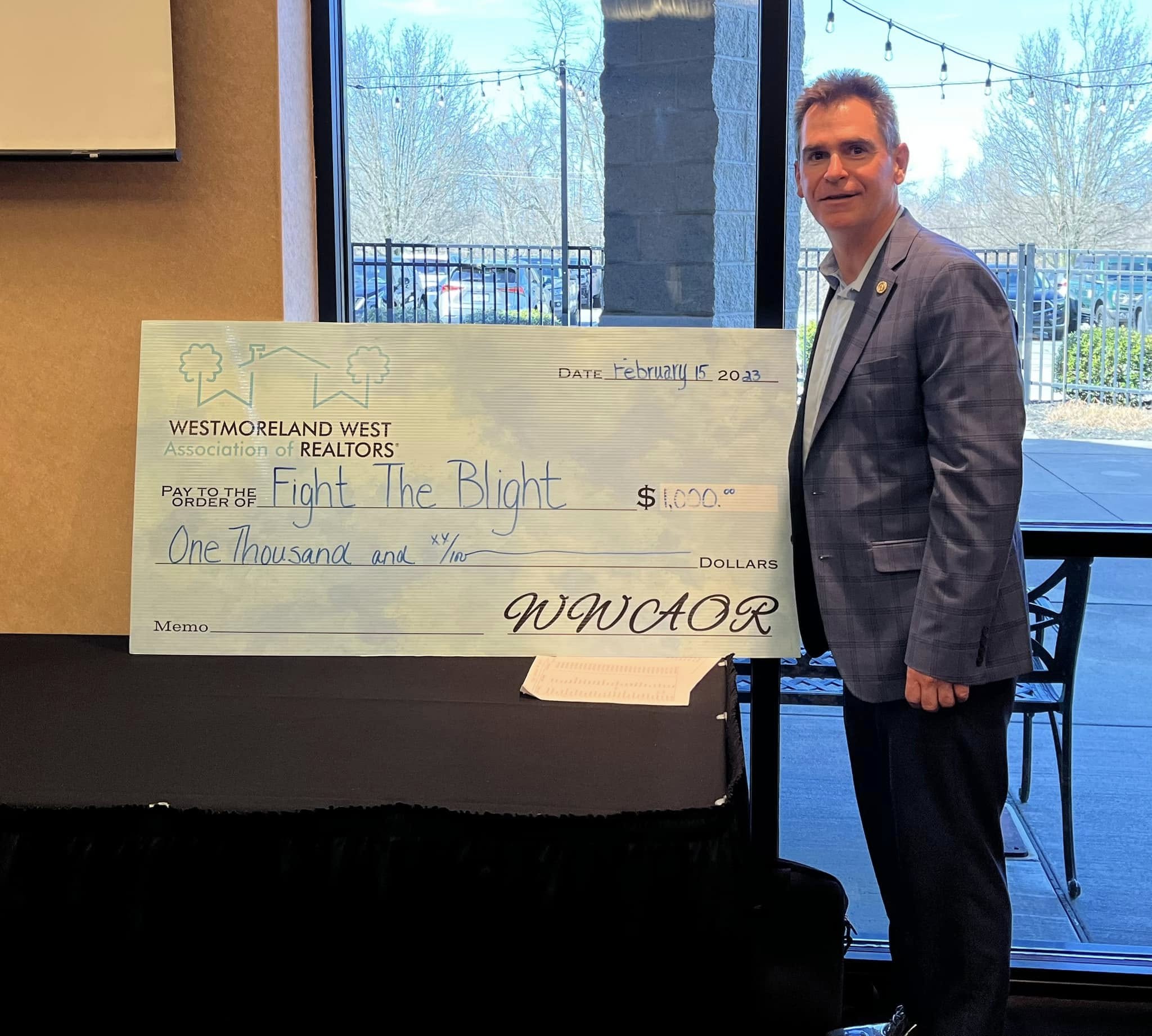 Matt Williams accepting community support for Fight the Blight