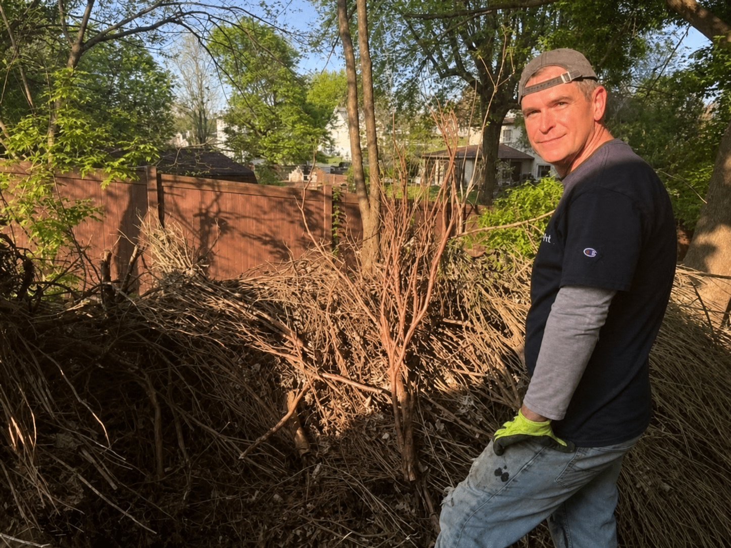 Matt Williams doing hands-on community cleanup work